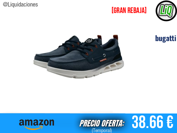 Bugatti 321-aw502 con Cordones en Azul Oscuro, Estilo y Comodidad para Cada Día. ✨hombre
Talla: 43 EU