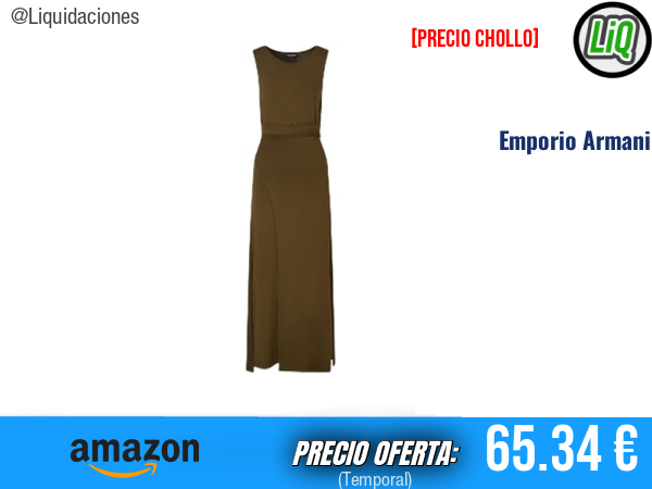 EMPORIO ARMANI Vestido de Viscosa en Color Verde, Elegancia Atemporal. ✨mujer
Talla: XL