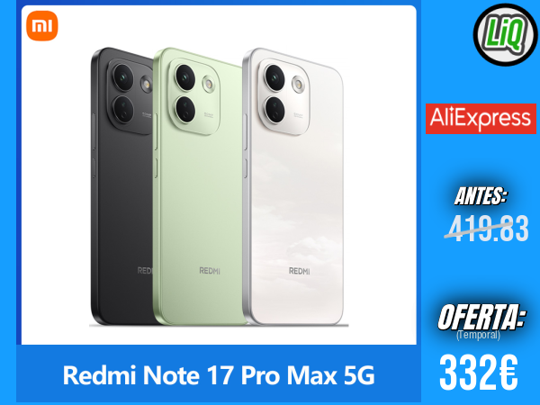 Xiaomi Redmi Note 17 Pro Max 5G con NFC y Snapdragon® 6 Gen 5: pantalla de 6.83", cámara de 50MP, batería de 9210mA e IP68 para máxima resistencia +++ 🎫 Cupón Descuento: WOES39