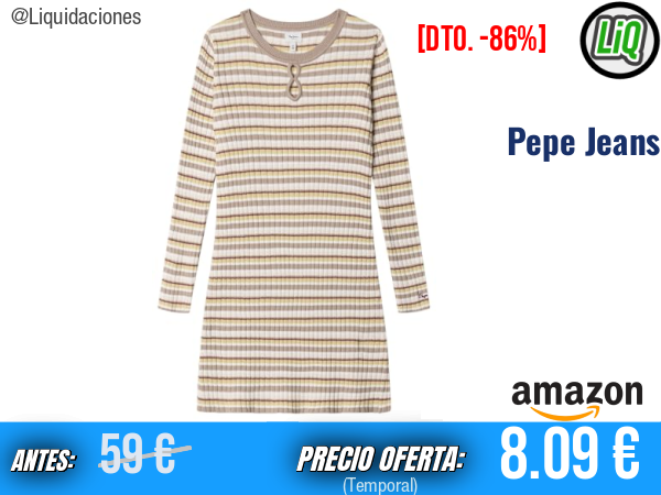 Pepe Jeans Vestido Amarillo Suave: estilo y frescura para cualquier ocasión. ✨niña
Talla: 4 años y resto de tallas también con rebaja