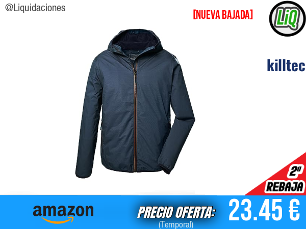 Killtec KOS 258 MN JCKT Chaqueta Funcional Plegable con Capucha en Steel-Blue. ✨hombre
Talla: 3XL