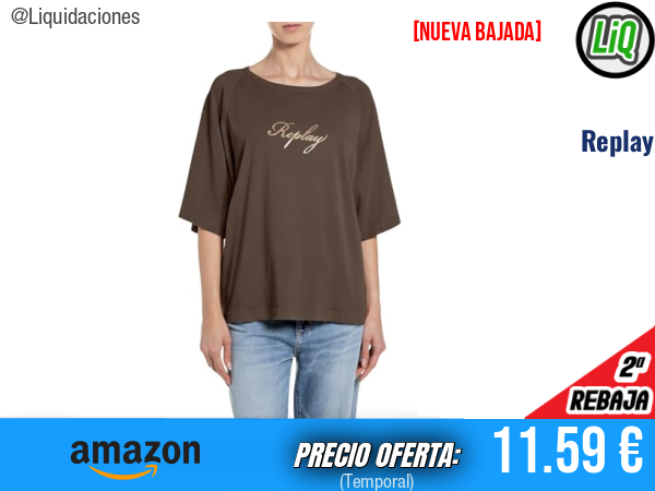 Replay Camiseta Coffee 529 (marrón) con estilo versátil para tu día a día. ✨mujer
Talla: S