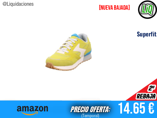 Superfit Dash Zapatillas Deportivas Amarillo/Turquesa 6000, más estilo y comodidad en cada paso. ✨niño
Talla: 31 EU
