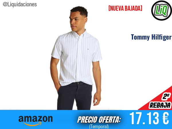 Tommy Hilfiger Camisa Flex Poplin de Popelín Manga Corta Multicolor (Sweet Blue/Optic White). ✨hombre
Talla: XS