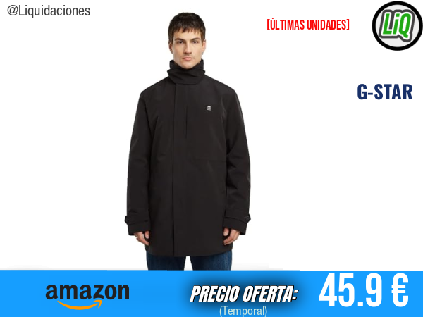 G-STAR Garber Trench Unpadded en Negro DK Black/DK Black (D26925-C408-8299). ✨hombre
Talla: XL