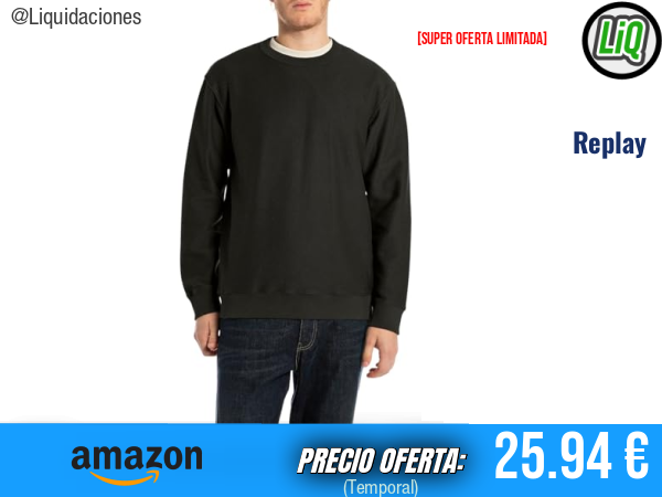 Replay Sudadera de Algodón Corte Regular 098 Negro ✨hombre
Talla: XL