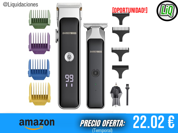 BarberBoss Juego de cortadora inalámbrica para barba y pelo: recortadoras dobles recargables con cuchillas de cerámica y velocidad ajustable. ✨hombre
Talla: No especificada