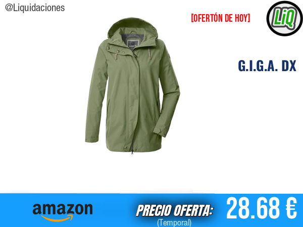 G.I.G.A. DX Chaqueta funcional outdoor impermeable con capucha OOGS 1 en color oliv, ideal para tus aventuras. ✨mujer
Talla: 50