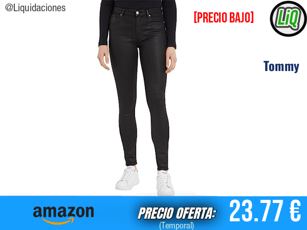 Tommy Hilfiger Th Flex Como Skinny Rw Ctd Blk Black Coated: estilo premium con ajuste skinny irresistible. ✨mujer
Talla: 34W / 30L