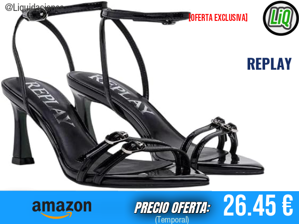 REPLAY Anais Patent: Sandalia charol elegante en color negro. ✨mujer
Talla: 40 EU