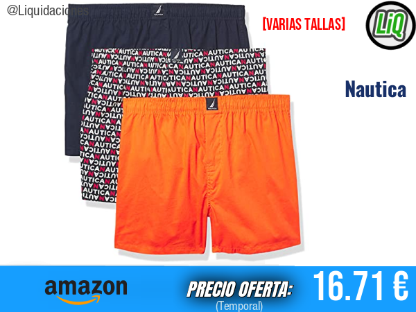 Nautica: Pack de 3 bóxers de algodón con estilo y máxima comodidad. ✨Hombre
Talla: M y XL