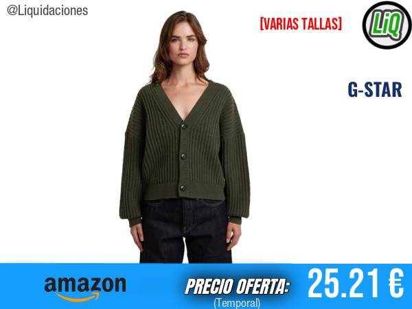 G-STAR: estilo urbano y comodidad premium en un cárdigan de punto gris. ✨Mujer
Talla: Mny XL