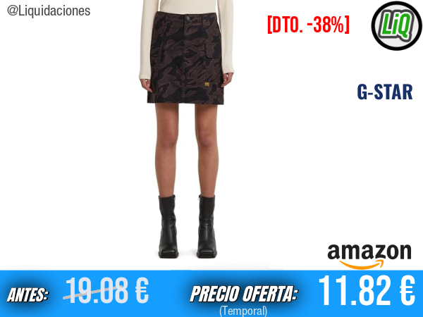 G-STAR Minifalda Cargo Multicolor con Estilo Urbano y Funcional. ✨mujer
Talla: 26W y 33W