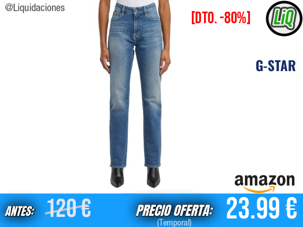 G-STAR Iggie Straight: estilo auténtico en Faded Antalya Blue. ✨mujer
Talla: 33W 30L y 33W 32L