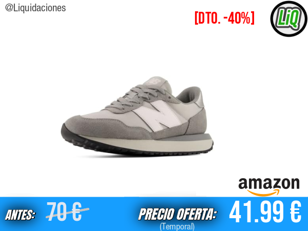 New Balance 237: estilo icónico para elevar tu día a día. ✨Unisex
Talla: 37 37.5 y 38 en varios colores