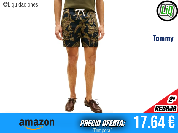 Tommy Hilfiger Pantalón Chino Corto Dover Floral de Lino, Multicolor (Dark Night Navy Allover). ✨hombre
Talla: 28W