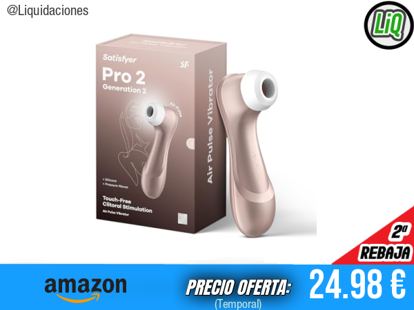 Satisfyer Pro 2 Succionador de Clítoris con Ondas de Presión para Placer Intenso. ✨mujer
Talla: 1 Unidad (Paquete de 1)