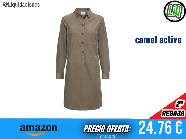 camel active 391340-6s02 Vestido en Verde Grisáceo, estilo natural y favorecedor. ✨mujer
Talla: M