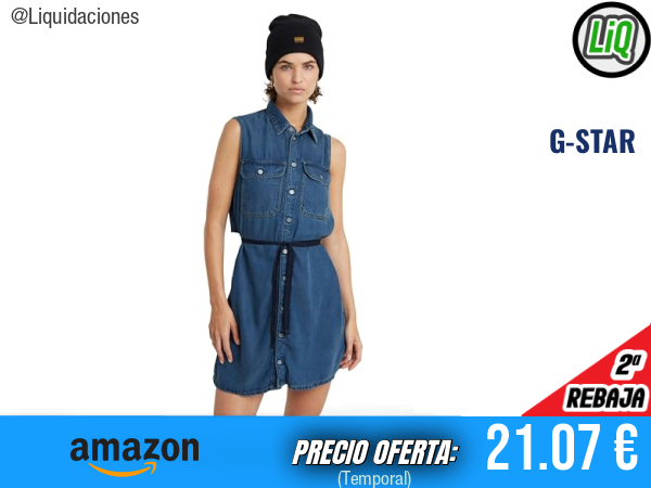 G-STAR Vestido Soft Cargo Azul Faded Whirlpool: estilo urbano con actitud. ✨mujer
Talla: M