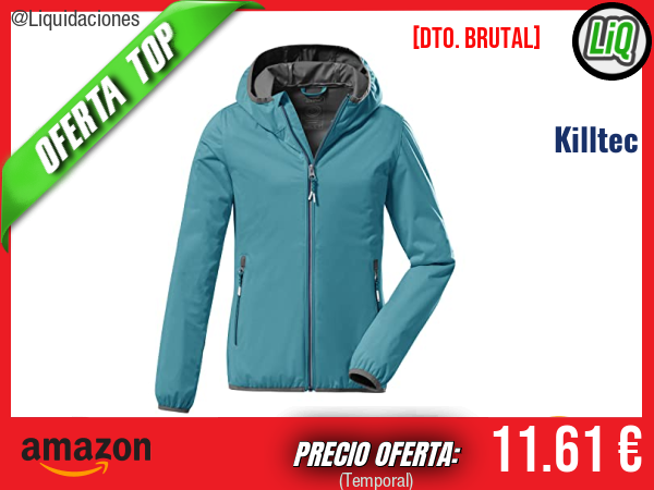 Killtec KOS 164 GRLS SFTSHLL JCKT Chaqueta Softshell Plegable con Cuello Alzado, Dark Aqua. ✨niña
Talla: 116