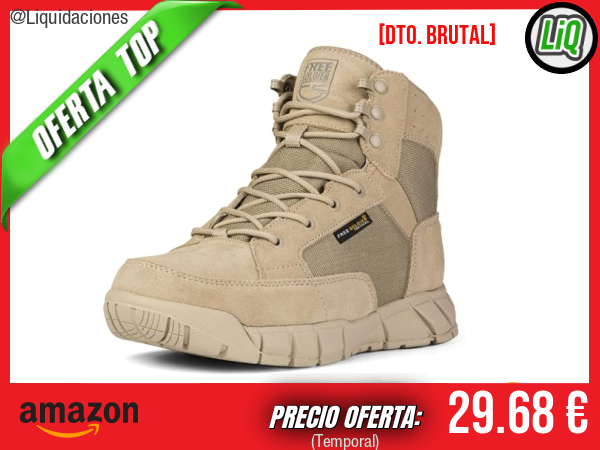 FREE SOLDIER Stivali Tattici 6” Leggeri e Traspiranti per Comfort Estivo ✨hombre
Talla: 45 EU