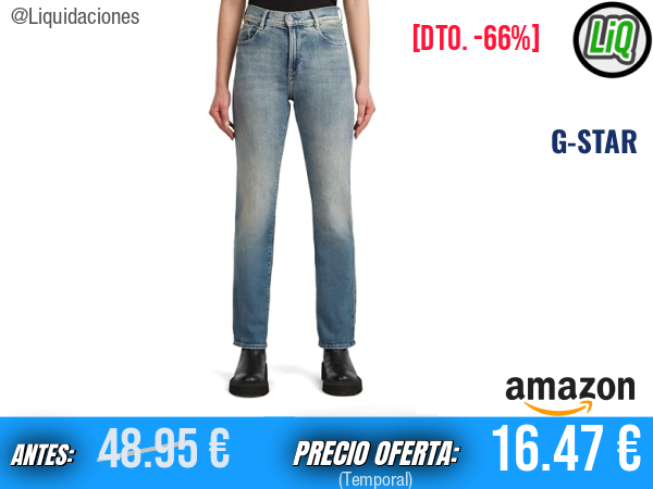 G-STAR Viktoria High Straight Jeans en Azul Antique Faded Steel Blue, estilo auténtico y favorecedor. ✨mujer
Talla: 33W / 32L