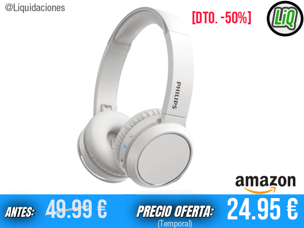 PHILIPS H4205WT/00: Vive tu música sin límites con graves potentes y hasta 29 horas de autonomía. ✨Unisex
Talla: De Diadema