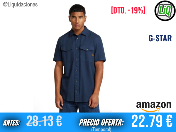 G-STAR Camisa Marine Slim en azul Imperial: estilo moderno y elegante. ✨hombre
Talla: M