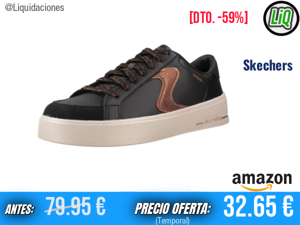 Skechers Hiland Quite Chic: Tenis Casual Elegante en Color Negro. ✨mujer
Talla: 37 EU
