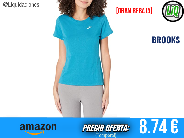 BROOKS Distance Short Sleeve 2.0 T-Shirt: ligereza y frescura para tus entrenos. ✨mujer
Talla: 30