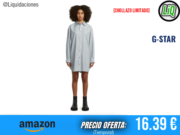 G-STAR Vestido Tejido Oversize Multicolor Salute/White Oxford LS Wmn. ✨mujer
Talla: XL