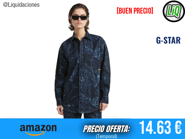 G-STAR Sobrecamisa Relaxed Azul Frozen Liquid Layers D24344-D317-G923. ✨mujer
Talla: M