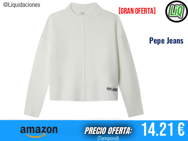 Pepe Jeans Ropa de Punto en Blanco Mousse White: estilo suave y versátil para el día a día. ✨niña
Talla: 8 años