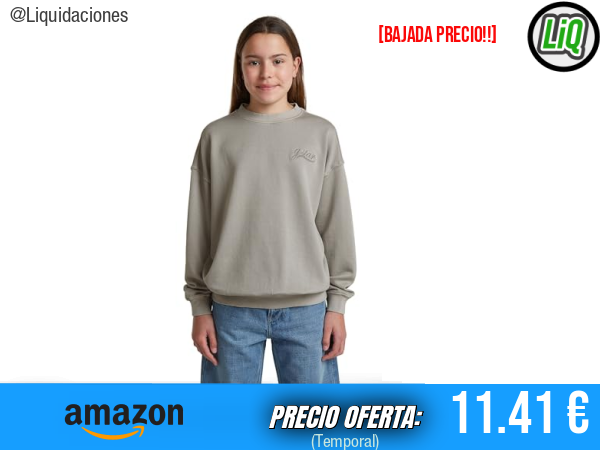 Jeans Knit pvt ltd Oversized Crew SWT G Sweater Gris Grey Alloy D29779-01-g276. ✨niña
Talla: 10 años