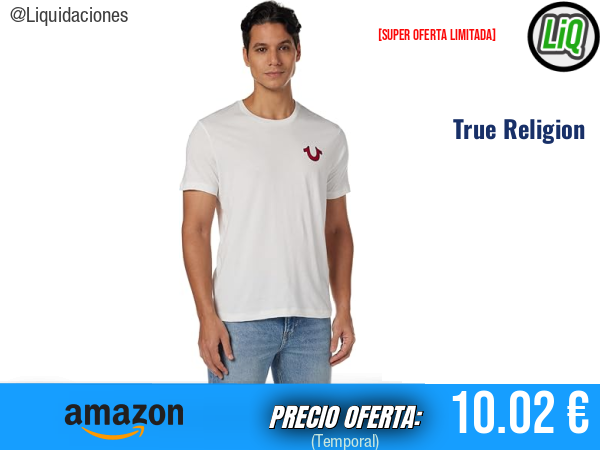 True Religion Buddha Logo Crew Neck Tee en Blanco: Estilo Icónico y Comodidad Premium. ✨hombre
Talla: L