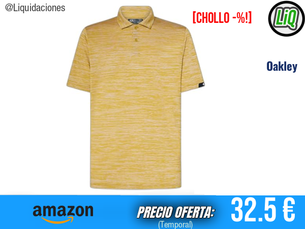 Oakley Gravity Pro - Polo deportivo premium Sulfuro/Blanco Jaspeado ✨hombre
Talla: XL