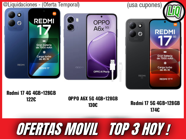 Ofertas movil del dia🌡️- Top 3 moviles hoy 👇 (usa cupones: BDES15)