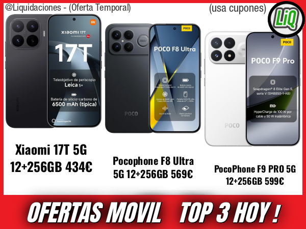 Ofertas movil del dia🌡️- Top 3 moviles hoy 👇 (usa cupones: WOES39)