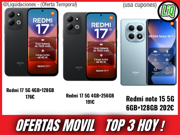 Ofertas movil del dia🌡️- Top 3 moviles hoy 👇 (usa cupones: WOES13)