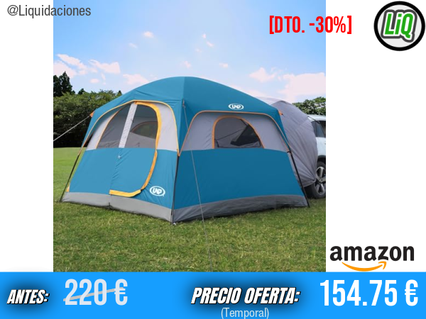 UNP Tienda de Campaña para SUV para 6 Personas: Instalación Súper Fácil, 300 x 270 x 200 cm, Color Azul Mcéano