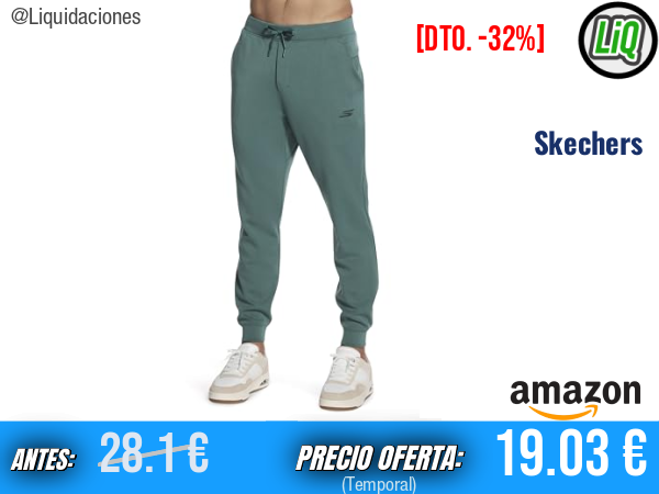 Skechers Cloud Elevate 2.0 Jogger: Pantalón de Chándal Verde con Máxima Comodidad. ✨hombre
Talla: L
