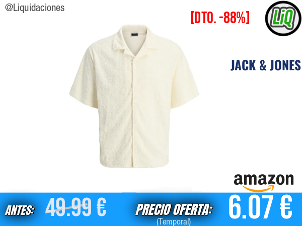 JACK & JONES Jcoinfinity Towel - Camiseta Maíz Dulce, estilo fresco y cómodo. ✨hombre
Talla: S