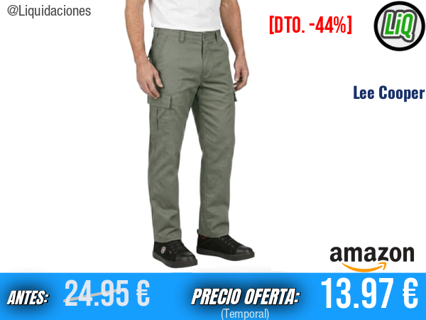 Lee Cooper LCPNT205 Pantalón Cargo Clásico de Trabajo, Resistente y de Cuidado Fácil, con Múltiples Bolsillos. ✨hombre
Talla: 38W / 29L