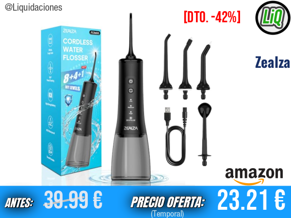 Zealza Irrigador Dental Portátil con 13 Modos DIY y Depósito 300 ml para Ortodoncia y Encías Sensibles. ✨unisex
Talla: No especificada
