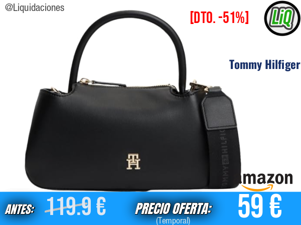 Tommy Hilfiger TH Logotape Mini Satchel AW0AW18743, cartera negra con estilo y esencia premium. ✨mujer
Talla: No especificada