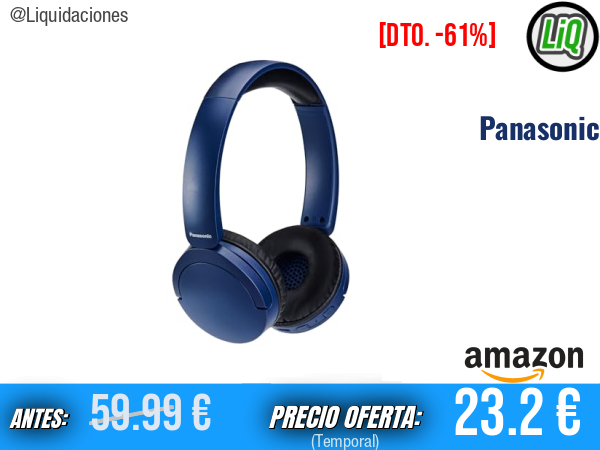 Panasonic HF630B Street Auriculares Inalámbricos Bluetooth con Micrófono y hasta 72h de Batería, Azul. ✨unisex
Talla: Tamaño único