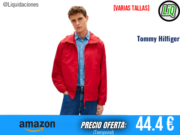 Tommy Hilfiger Cortavientos Branded Hooded con capucha en rojo vibrante. ✨hombre
Talla: M y XXL