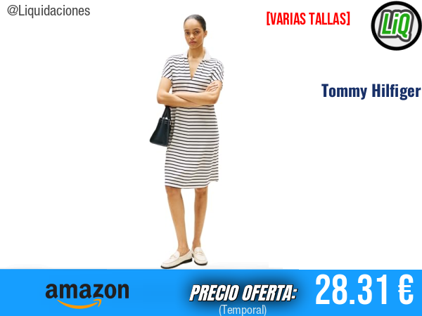 Tommy Hilfiger Vestido Tipo Polo de Lyocell con Tipping de Manga Corta, Multicolor (Breton/ECU/Dark Night Navy). ✨mujer
Talla: M y XXL