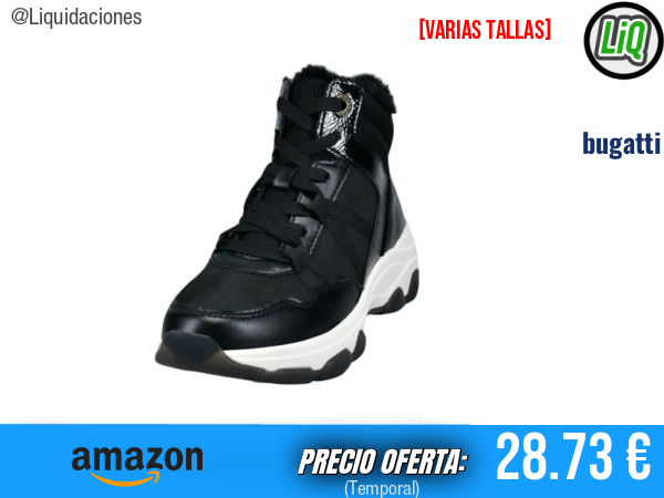 bugatti 435-an553: Botas al tobillo negras con estilo irresistible. ✨mujer
Talla: 38 y 39